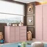 Conjunto Quarto Infantil com Guarda-roupa 3 Portas 4 Gavetas e Cômoda Pérola - 6