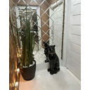 Ver imagem 4 de Escultura Obra de Arte Estátua Pantera Sentada Grande 90cm:preto Fosco