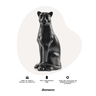 Escultura Obra de Arte Estátua Pantera Sentada Grande 90cm:preto Fosco - 3