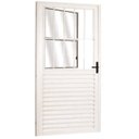 Ver imagem 4 de Kit com 2 Portas Social Palheta de Alumínio 210 X 70cm Linha 25 Lado Direito Esquadrias Bergamo