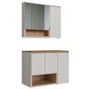 Ver imagem 1 de Gabinete Banheiro 80cm 3 Portas e Espelheira Taos Mel/arenas F10 - Mpozenato