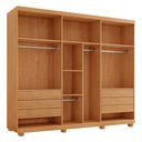 Ver imagem 4 de Guarda-Roupa Casal 100% MDF 6 Portas e 6 Gavetas com Pés 273cm Multimóveis CR35509 Madeirado/Off