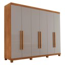 Ver imagem 1 de Guarda-Roupa Casal 100% MDF 6 Portas e 6 Gavetas com Pés 273cm Multimóveis CR35509 Madeirado/Off
