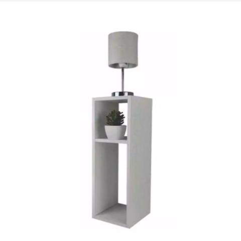 Mesa de Cabeceira Safira Pequena 20x20x60cm Branco Quarto Sala