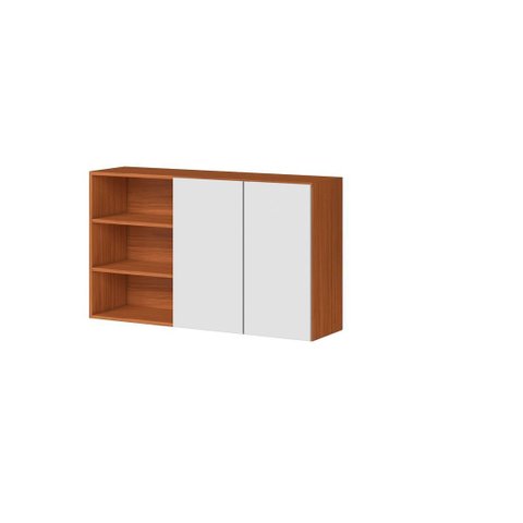 Armário Suspenso 120cm 2 Portas com Nicho Luana/clara - Cinamomo/branco Aramóveis