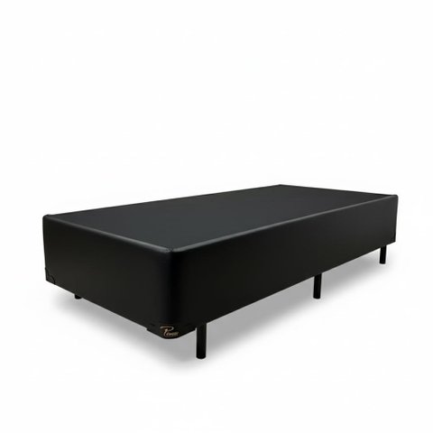 Base Box Solteiro 188x88 - Corino Preto