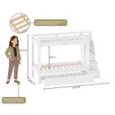 Ver imagem 5 de Beliche Adulto com Cama Auxiliar e Escada Multifuncional Moon Yescasa Branco