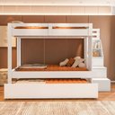 Ver imagem 3 de Beliche Adulto com Cama Auxiliar e Escada Multifuncional Moon Yescasa Branco