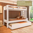 Ver mais imagens de Beliche Adulto com Cama Auxiliar e Escada Multifuncional Moon Yescasa Branco