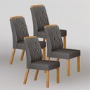 Ver imagem 1 de Kit 4 Cadeiras Maciça de Jantar Estofada Ilhéus- Arbo Design