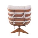 Ver imagem 4 de Poltrona e Puff Costela Duna Base Giratória Carvalho / Tecido Off White