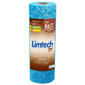 Pano Multiuso Limtech - 33cm X 30m - 60 Folhas - 45g/m² - Azul