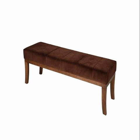 Puff em Veludo 100x40cm Requadro Lucia Marrom/Imbuia