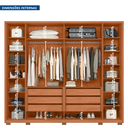 Ver imagem 7 de Guarda-Roupa Casal 6 Portas 6 Gavetas Suburban Gold Espresso Móveis 100% MDF Marrom/Freijo/Off White