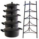 Ver imagem 1 de Jogo Caçarola Silicone Preto T/F 16 ao 24cm e Paneleiro