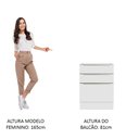 Ver imagem 5 de Balcão Madesa Lux 60 cm 3 Gavetas (Sem Tampo) Branco/Branco Veludo