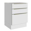 Ver imagem 1 de Balcão Madesa Lux 60 cm 3 Gavetas (Sem Tampo) Branco/Branco Veludo