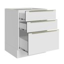 Ver imagem 4 de Balcão Madesa Lux 60 cm 3 Gavetas (Sem Tampo) Branco/Branco Veludo