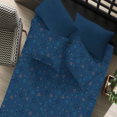 Jogo de Cama Casal Doce Vida Malha Misto 70% Algodão e 30% Poliéster Estampado Control Game 3 Pçs Co