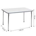 Ver imagem 2 de Mesa para Sala de Jantar Roberta Brilhante Cromado/Branco/Cinza