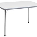 Ver imagem 1 de Mesa para Sala de Jantar Roberta Brilhante Cromado/Branco/Cinza