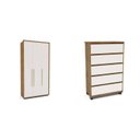 Ver imagem 2 de Quarto Guarda Roupas 3 Portas Cômoda 5 Gavetas