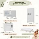 Ver imagem 7 de Quarto de Bebê Completo com Berço Americano 3 em 1 e Colchão Incluso Flor Multimóveis MP4927