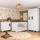 Ver imagem 1 de Quarto de Bebê Completo com Berço Americano 3 em 1 e Colchão Incluso Flor Multimóveis MP4927