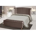 Ver imagem 2 de Kit Cabeceira de Cama Box e Calçadeira Baú Luxo Queen 160 Cm Suede Rosê Eli Móveis