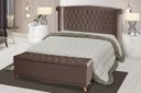 Ver imagem 2 de Kit Cabeceira de Cama Box e Calçadeira Baú Luxo Queen 160 Cm Suede Rosê Eli Móveis