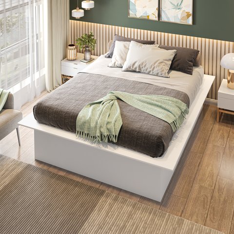 Cama Casal/Queen Adulto Ária 165CMX200CMX41CM Yescasa Branco