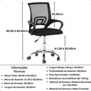 Ver mais imagens de Kit 8 Cadeiras Secretária Office Base Giratória em Tela Mesh - Preto
