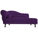 Ver imagem 5 de Kit Diva Recamier Diana 140cm Lado Direito e 02 Poltronas Classic Suede Roxo - ADJ Decor