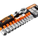 Ver imagem 1 de Conjunto de Ferramentas Soquetes 14 Peças 1/4 com Catraca Wokin Tools