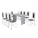 Ver imagem 2 de Conjunto de Sala de Jantar com 4 Cadeiras Lara Branco/Preto