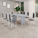 Ver imagem 1 de Conjunto de Sala de Jantar com 4 Cadeiras Lara Branco/Preto
