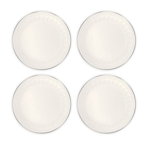 Conjunto 4 Pratos Raso Cerâmica 26,2cm Harmony Branco
