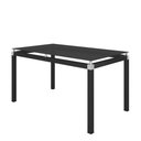 Ver imagem 3 de Conjunto Mesa de Jantar 4 Cadeiras Malva Tampo Vidro 107cm Sf Preto 121 Assento Rattan - Combo Stock