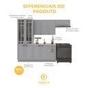 Ver imagem 5 de Armário de Cozinha Modulada Compacta Fidelitá Nara 100% MDF 4 Peças 280cm 12 Portas 2 Gavetas sem