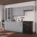 Ver imagem 1 de Armário de Cozinha Modulada Compacta Fidelitá Nara 100% MDF 4 Peças 280cm 12 Portas 2 Gavetas sem