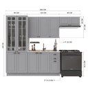 Ver imagem 4 de Armário de Cozinha Modulada Compacta Fidelitá Nara 100% MDF 4 Peças 280cm 12 Portas 2 Gavetas sem
