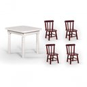 Ver imagem 1 de Conjunto Mesinha Infantil Branca com 4 Cadeiras Kids Mogno