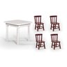 Conjunto Mesinha Infantil Branca com 4 Cadeiras Kids Mogno - 1