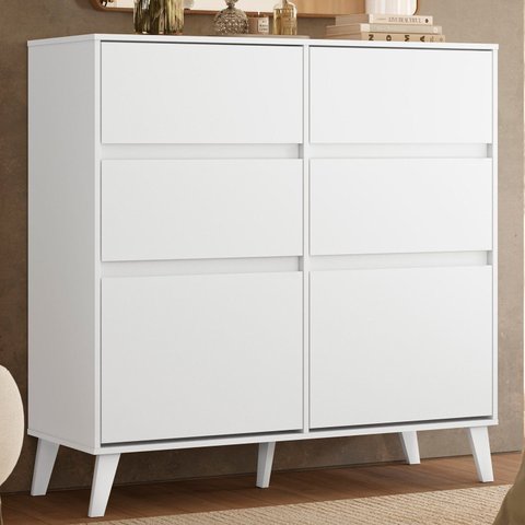 Cômoda Sapateira para Quarto 120cm x 120cm Dora Branco