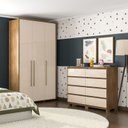 Ver imagem 1 de Guarda-roupa Coimbra 3 Portas Cômoda 8 Gavetas