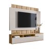 Painel Home Suspenso Richad Ripado c/ Portas TV Até 70" Teca Supremo/ Off Artico - Bela Móveis - 1