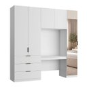 Ver imagem 7 de Guarda Roupa Modular 5 Portas com Mesa e Espelho Altezza Clean Belmax:Branco
