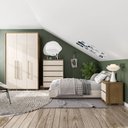 Ver imagem 1 de Guarda-roupa Coimbra 3 Portas Cômoda 5 Gavetas Mesa de Cabeceira 2 Gavetas