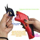 Ver imagem 2 de Tesoura Eletrica Sem Fio Corta Tecido Costura Tapete Papel Papelao Lamina Forte Artesanato Diy ideal