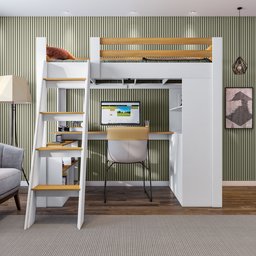 Cama Office Adulto Multifuncional com 6 Gavetas e Escrivaninha Micenas Yescasa - 5
